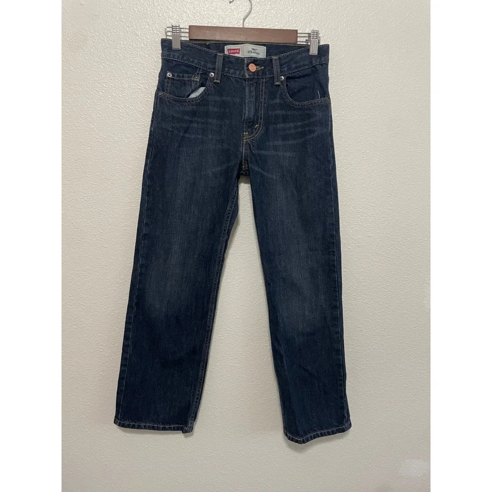 Levi's 505 Regular Straight Jeans Kids 14 27 x 27 Reg Dark Indigo Denim Pants